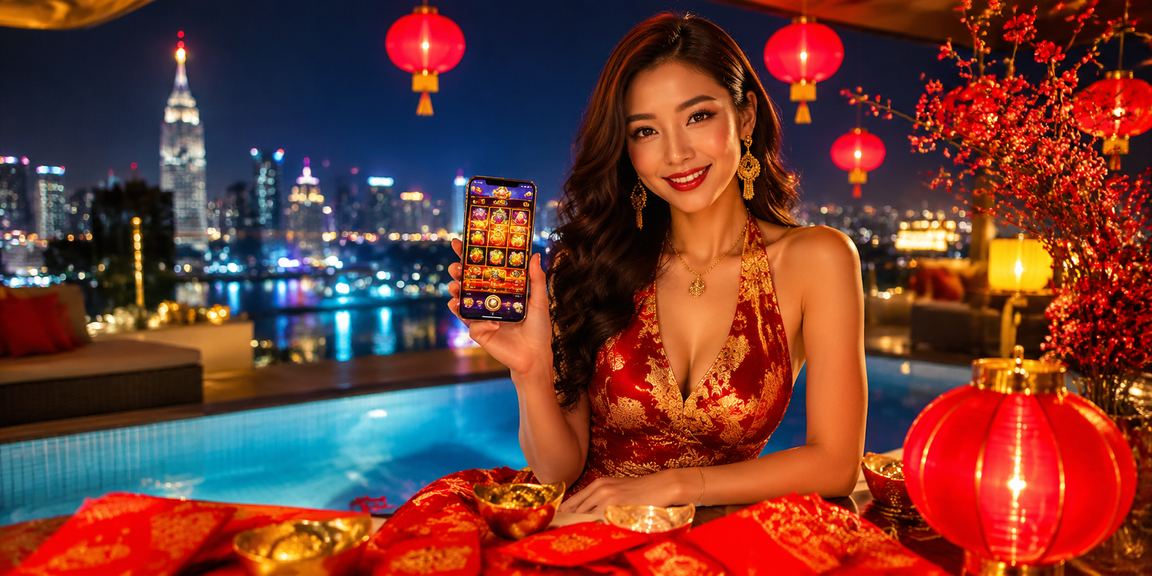 Người chơi TP.HCM tham gia slot game dưới đèn lồng lễ hội buổi tối