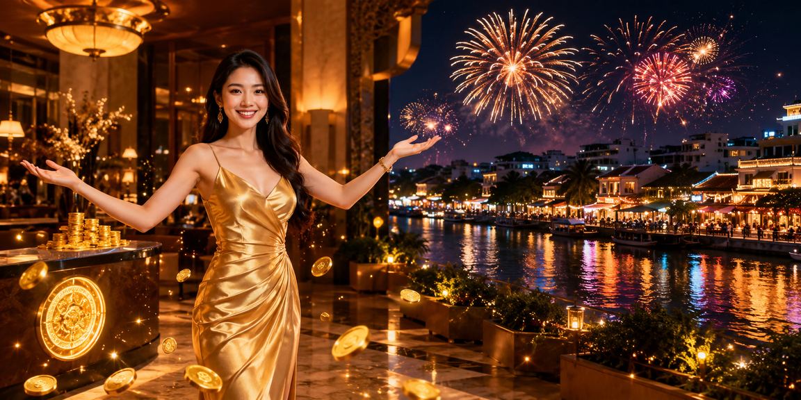 Không khí chợ đêm tại vùng sông Mekong với người chơi game casino trực tuyến